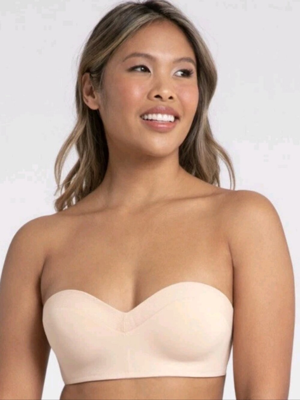 nwt lively beige smooth strapless bra convertible bandeau mesh back bra 34DDD
